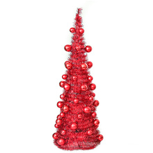 5 Ft Christmas Tinsel Tree With 32 Pcs 8cm balls and 28 Pcs 6cm balls